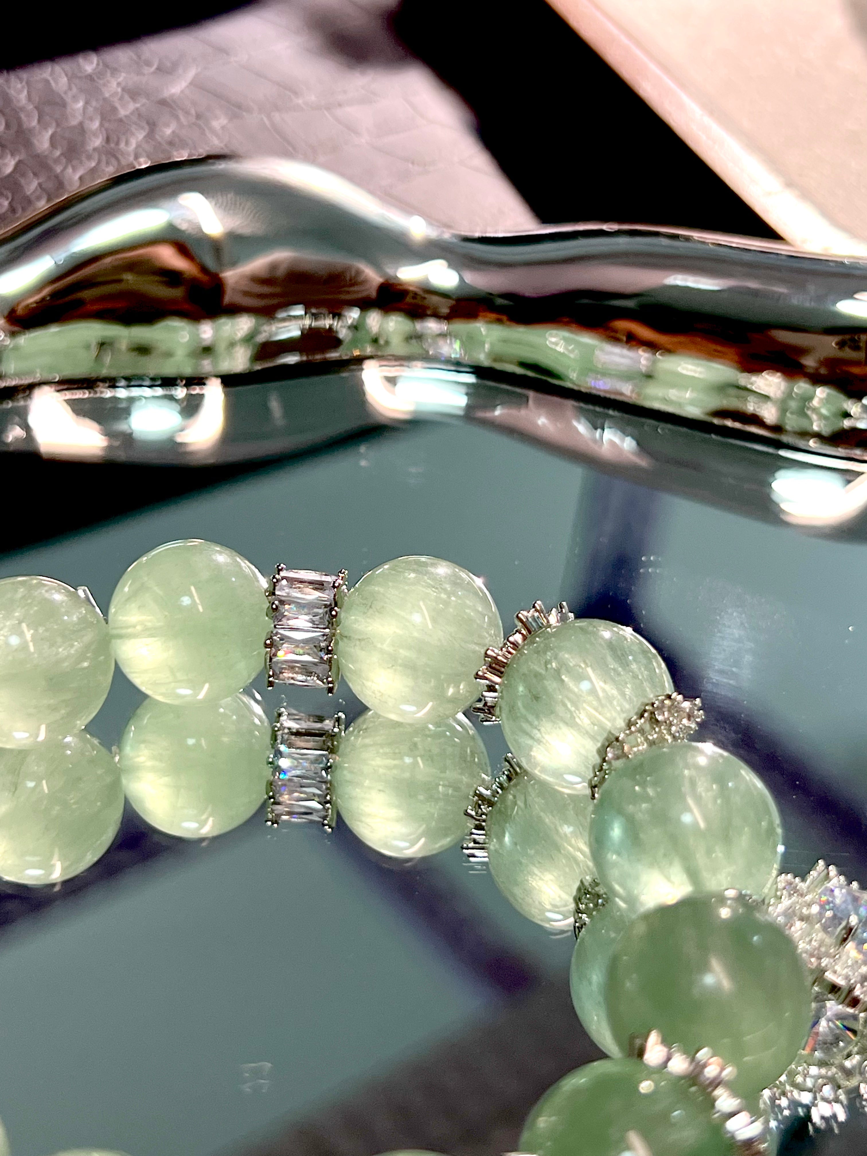 Prehnite crystal bracelet original and handmade