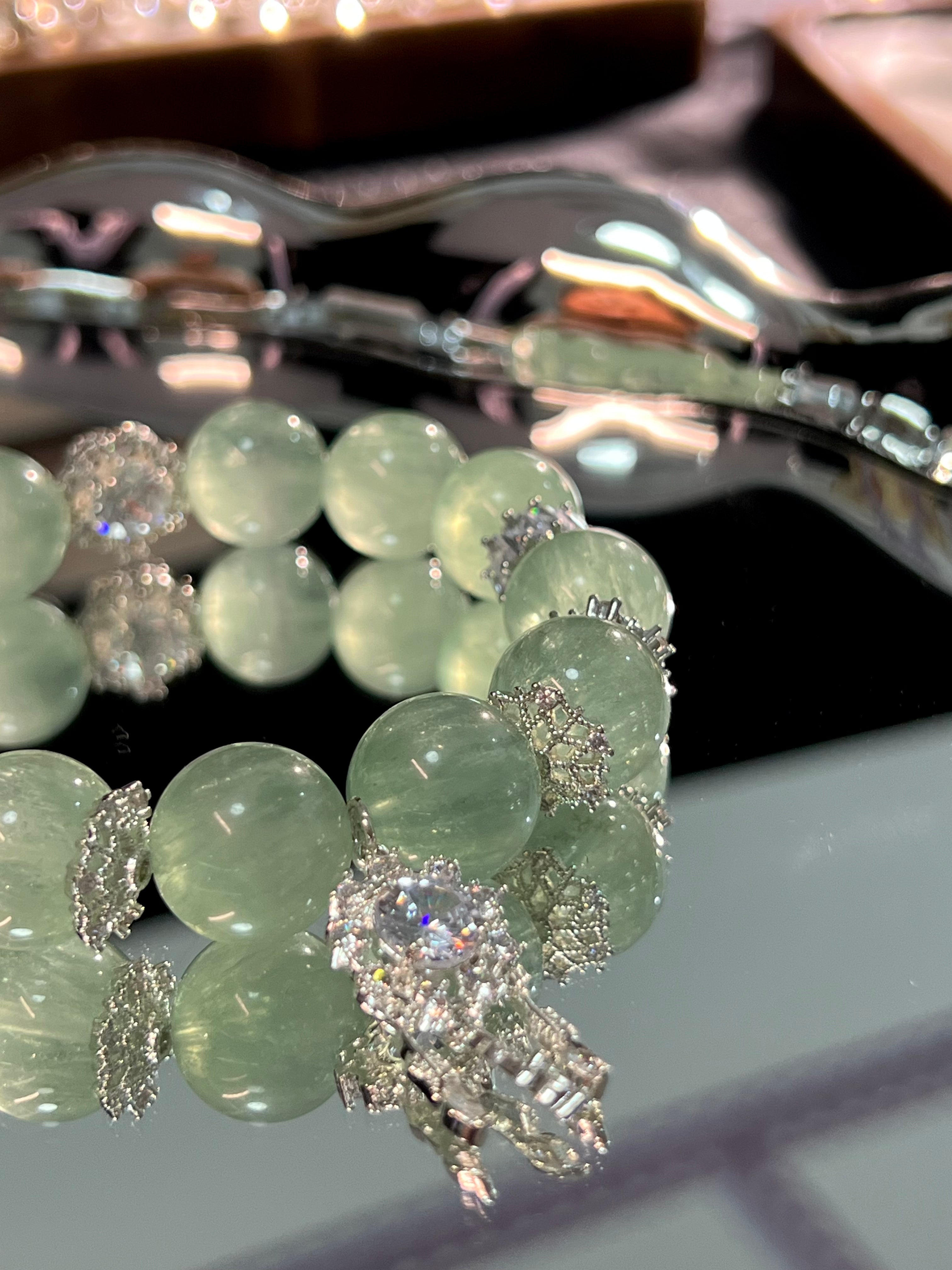 Prehnite crystal bracelet original and handmade