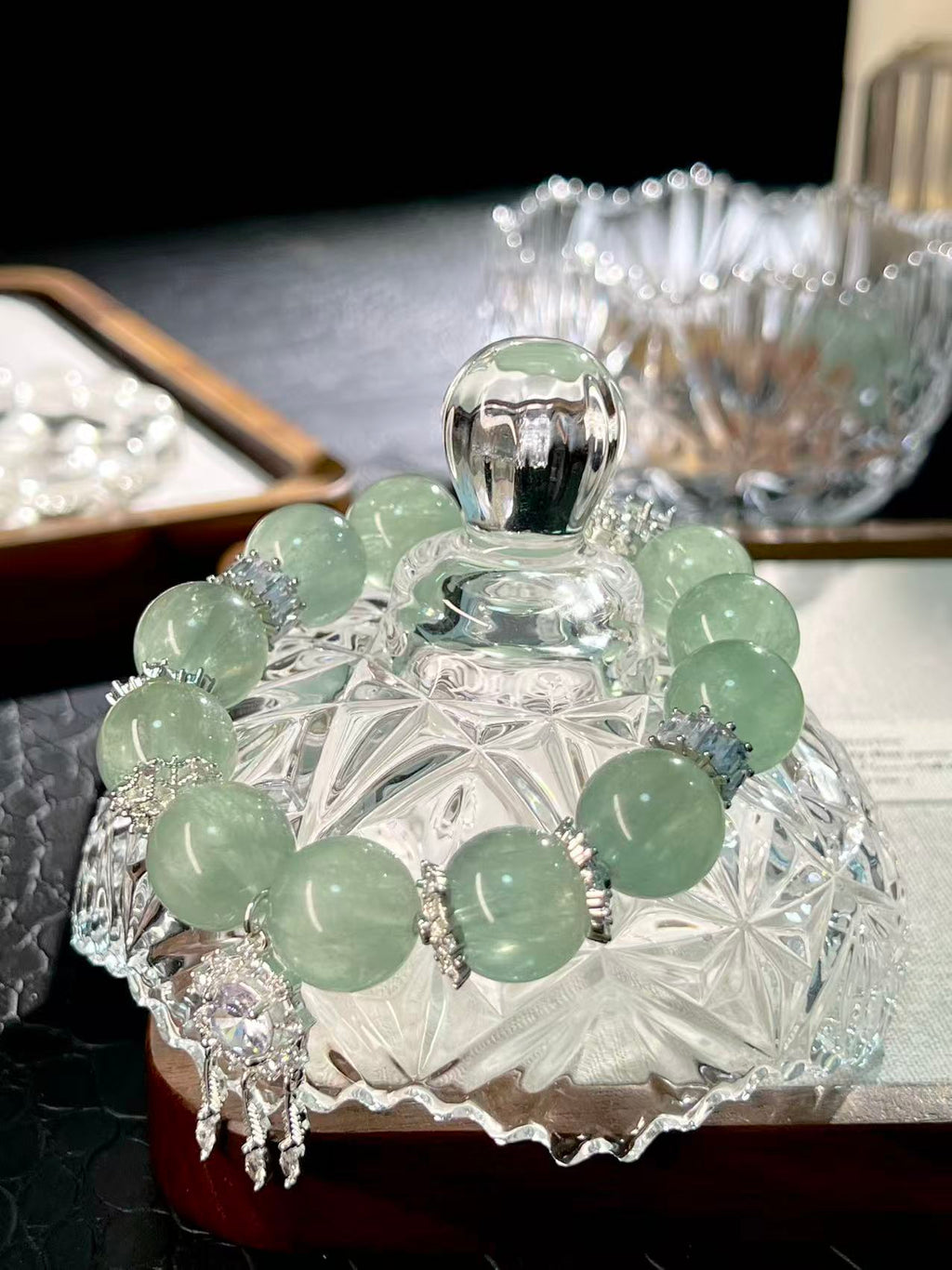 Prehnite crystal bracelet original and handmade