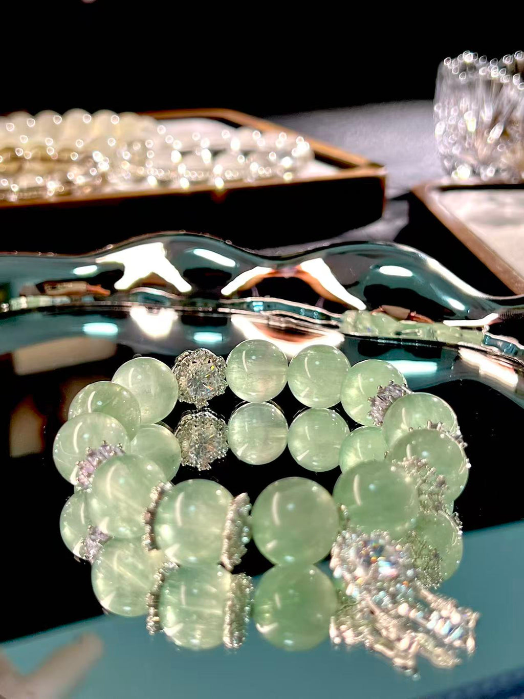 Prehnite crystal bracelet original and handmade