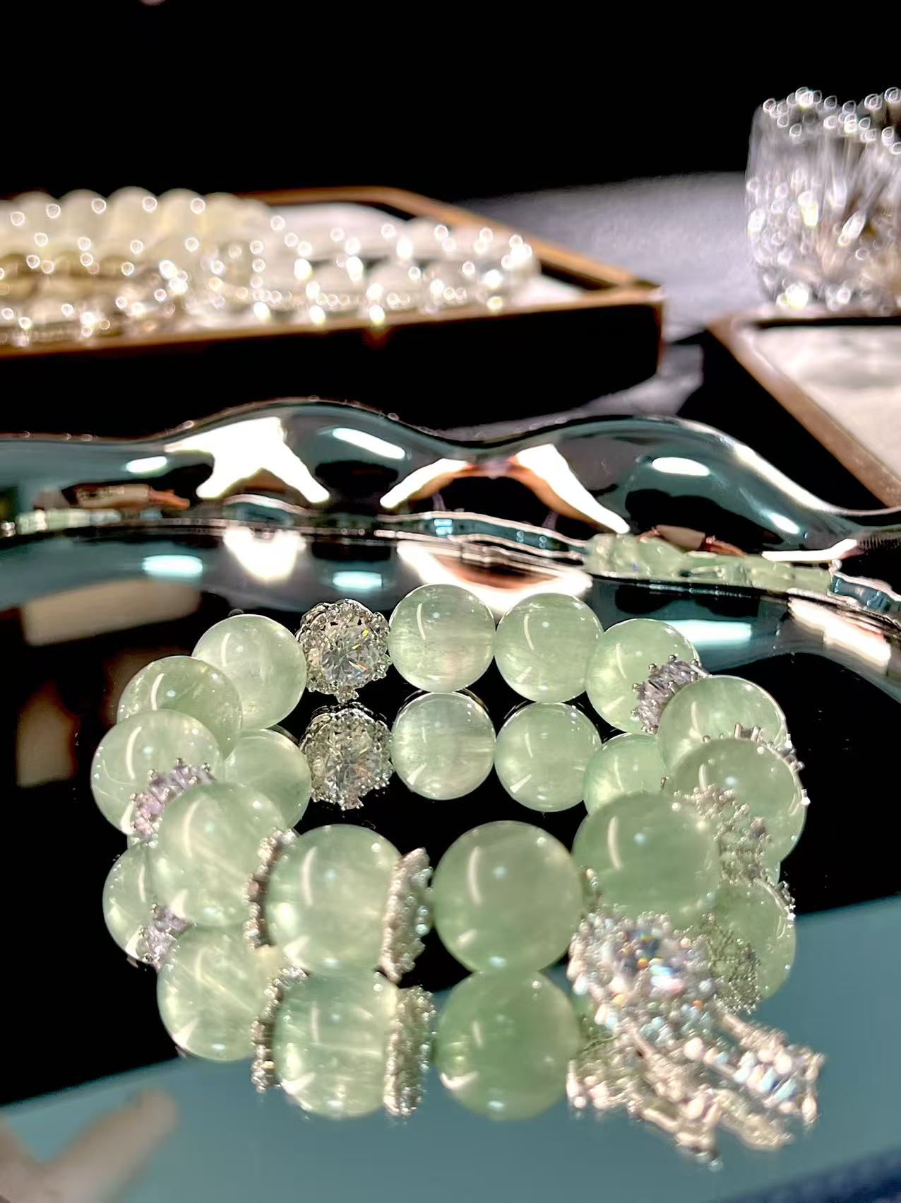 Prehnite crystal bracelet original and handmade