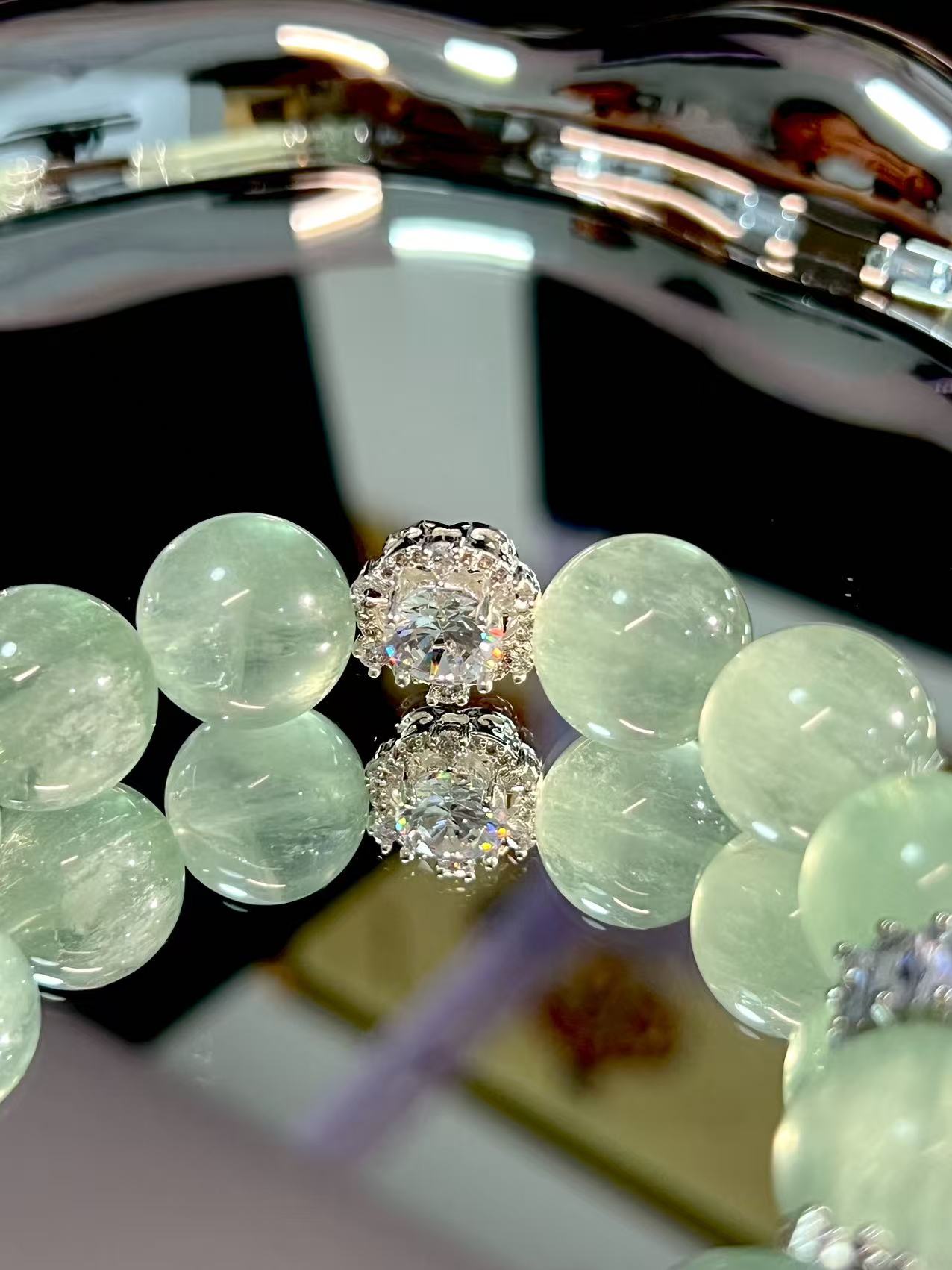 Prehnite crystal bracelet original and handmade