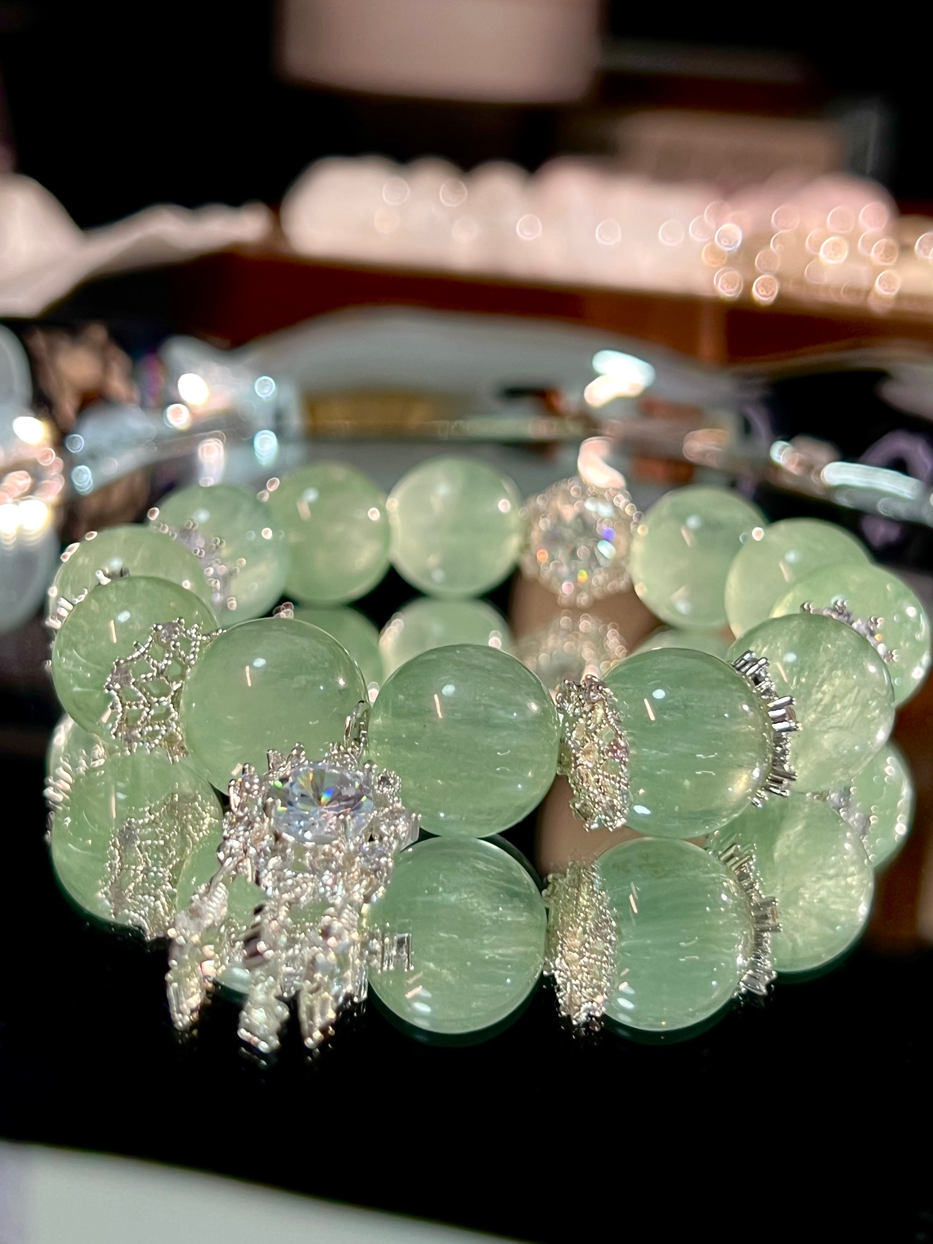 Prehnite crystal bracelet original and handmade